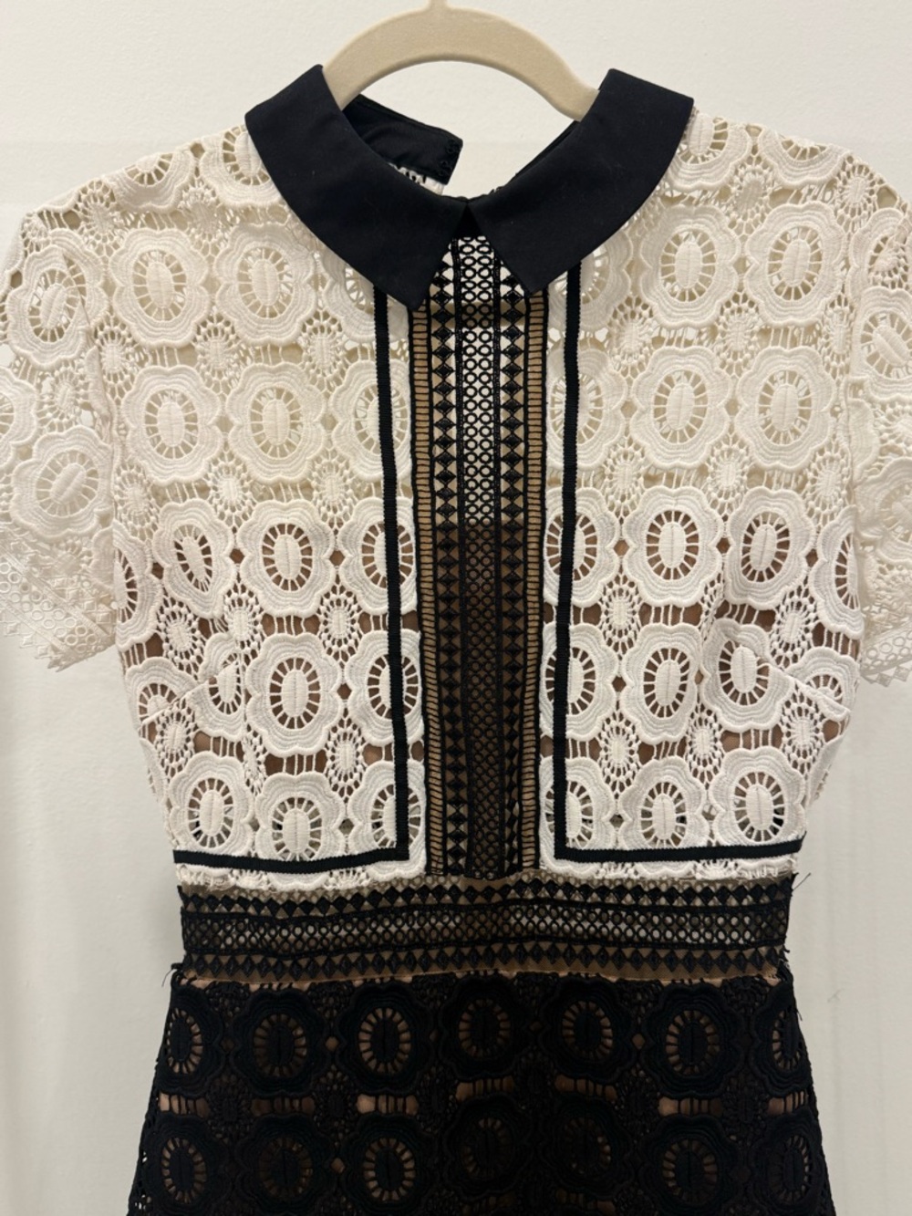 SELF PORTRAIT LACE PATTERN MINI DRESS - Picture 3 of 8